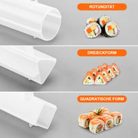 Aututer Sushi Készítő Szett 3 Formával Bambusz Szőnyeggel és Pálcikákkal 4