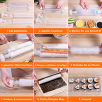 Aututer Sushi Készítő Szett 3 Formával Bambusz Szőnyeggel és Pálcikákkal 6