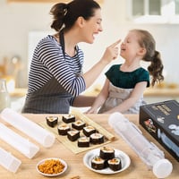 Aututer Sushi Készítő Szett 3 Formával Bambusz Szőnyeggel és Pálcikákkal 5