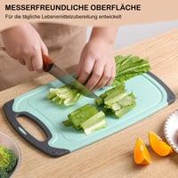 Sada 3 krájacích dosiek Aututer, pšeničná slama, kuchynské krájacie dosky bez BPA, s drážkou na šťavu, protišmykové, vhodné do umývačky riadu, s otvorom na zavesenie, béžová, zelená, ružová 5