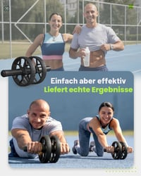 Auvstar Rolă pentru Abdomen Fitness cu Bandă de Rezistență și Mânere Antiderapante, Set Rolă Abdominală cu Auto-rulare și Genunchieră, Gri 6