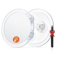 Kozmetické zrkadlo Auxmir s 10-násobným zväčšením, 20 cm, s 3 prísavkami, na líčenie a na stenu do kúpeľne, vhodné aj na cestovanie 1