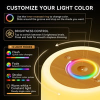 Lampă de noapte Auxmir tactilă, reglabilă, 3000 mAh, 256 culori RGB, 5 moduri, reîncărcabilă prin USB, cu temporizator, lampă de masă LED portabilă pentru copii, maro 7