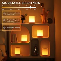 Lampă de noapte Auxmir tactilă, reglabilă, 3000 mAh, 256 culori RGB, 5 moduri, reîncărcabilă prin USB, cu temporizator, lampă de masă LED portabilă pentru copii, maro 3