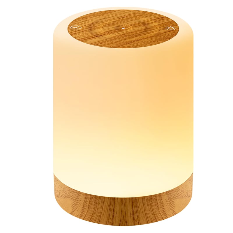 Lampă de noapte Auxmir tactilă, reglabilă, 3000 mAh, 256 culori RGB, 5 moduri, reîncărcabilă prin USB, cu temporizator, lampă de masă LED portabilă pentru copii, maro