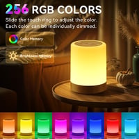 Lampă de noapte Auxmir tactilă, reglabilă, 3000 mAh, 256 culori RGB, 5 moduri, reîncărcabilă prin USB, cu temporizator, lampă de masă LED portabilă pentru copii, maro 6