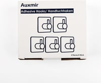 Auxmir Öntapadós Törölközőakasztó Szett - 5 db Fehér Rozsdamentes Acél Fali Kampó Fúrás Nélkül Fürdőszobába, Konyhába, 10 kg Teherbírás 10