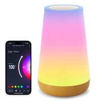Auxmir pametna noćna svjetiljka, RGBICWW s upravljanjem na dodir i mogućnošću prigušivanja, WiFi LED stolna svjetiljka, 100+ načina rada, upravljanje putem aplikacije, kompatibilna s Alexa i Google Assistant, za dječju sobu 1