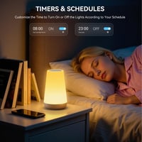 Auxmir pametna noćna svjetiljka, RGBICWW s upravljanjem na dodir i mogućnošću prigušivanja, WiFi LED stolna svjetiljka, 100+ načina rada, upravljanje putem aplikacije, kompatibilna s Alexa i Google Assistant, za dječju sobu 5