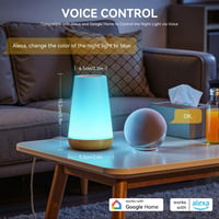 Auxmir pametna noćna svjetiljka, RGBICWW s upravljanjem na dodir i mogućnošću prigušivanja, WiFi LED stolna svjetiljka, 100+ načina rada, upravljanje putem aplikacije, kompatibilna s Alexa i Google Assistant, za dječju sobu 7