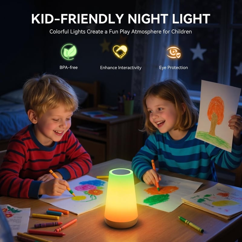 Auxmir Smart Éjjeli Lámpa RGBICWW WiFi Alexa Google Vezérlés Dimmer