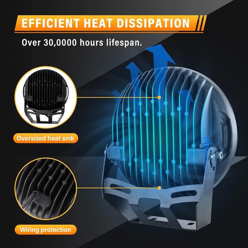 AUXTINGS 2db 23cm 294W LED munkalámpa piros kerek 24000lm vízálló spotlámpa teherautóhoz ATV traktorhoz