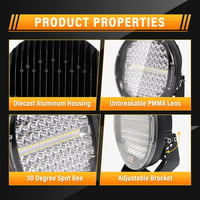 AUXTINGS 2db 23cm 294W LED munkalámpa piros kerek 24000lm vízálló spotlámpa teherautóhoz ATV traktorhoz 3