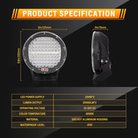 AUXTINGS 2db 23cm 294W LED munkalámpa piros kerek 24000lm vízálló spotlámpa teherautóhoz ATV traktorhoz 2