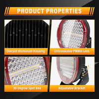 AUXTINGS 2db 23cm-es Piros LED Fényhíd 294W - 24000lm Vízálló Spotlámpa Terepjáróhoz, Teherautóhoz, Traktorhoz és Hajóhoz

AI: I've created  3