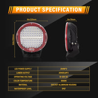 AUXTINGS 2db 23cm-es Piros LED Fényhíd 294W - 24000lm Vízálló Spotlámpa Terepjáróhoz, Teherautóhoz, Traktorhoz és Hajóhoz

AI: I've created  2