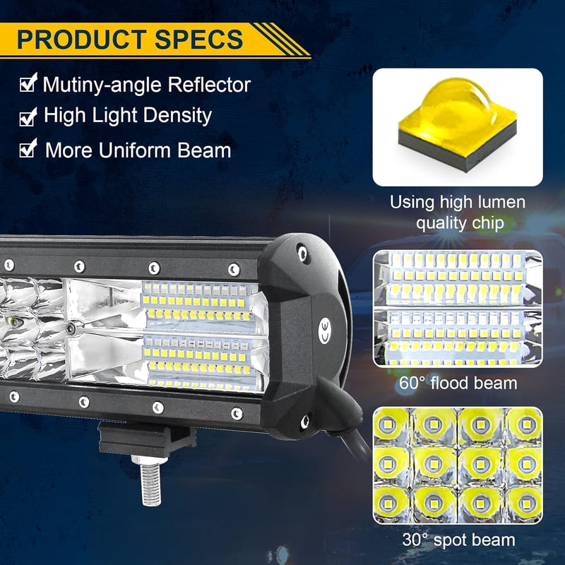 AUXTINGS 3 soros 7D LED munkalámpa széles fénnyel 38 50 55,9 cm 216W 252W 288W 324W 6000K