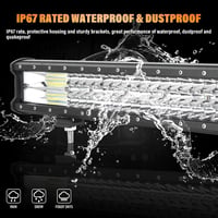 AUXTINGS 40 col 540W 3 sor 7D LED munkalámpa spot és szórt fény kombinált, DC 12V-24V 6000K, fekete UTV off-road 6
