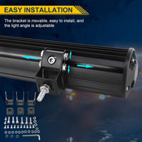 AUXTINGS 40 col 540W 3 sor 7D LED munkalámpa spot és szórt fény kombinált, DC 12V-24V 6000K, fekete UTV off-road 4