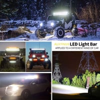 AUXTINGS 40 col 540W 3 sor 7D LED munkalámpa spot és szórt fény kombinált, DC 12V-24V 6000K, fekete UTV off-road 8