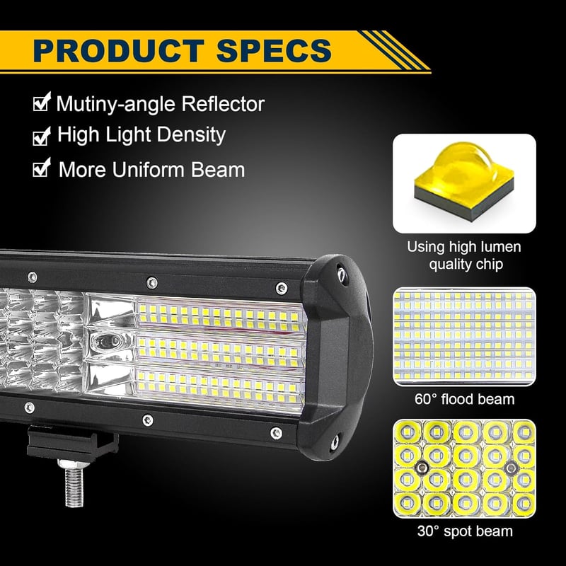 AUXTINGS 570W 57cm LED munkalámpa 4 soros spot flood teherautó traktor 12V 24V - 23 tum 570-C