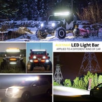 AUXTINGS 58cm 480W LED Munkalámpa Szett - Hármas Fénysávú Kiegészítő Fényszóró Kábelkötegekkel, Terepjárókhoz, Teherautókhoz, IP67 Vízálló,  8