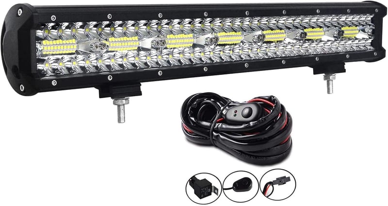 AUXTINGS 58cm 480W LED Munkalámpa Szett - Hármas Fénysávú Kiegészítő Fényszóró Kábelkötegekkel, Terepjárókhoz, Teherautókhoz, IP67 Vízálló, 