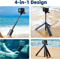 AuyKoo Vízálló Úszó Selfie Bot és Állvány - Kihúzható Monopod GoPro Hero 13-3+, DJI Action 5 Pro, Insta 360 Akciókamerákhoz - Narancs 4