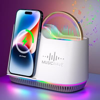 AUYLE Bluetooth hangszóró éjszakai lámpa vezeték nélküli töltővel RGB világítás 9