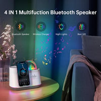 AUYLE Bluetooth hangszóró éjszakai lámpa vezeték nélküli töltővel RGB világítás 2
