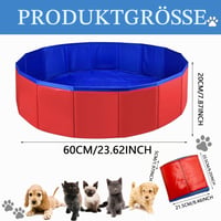 Auzlya sklopivi bazen za pse 60x20 cm, neklizajući debeli PVC bazen za kupanje pasa i mačaka, prijenosni mali bazen 2