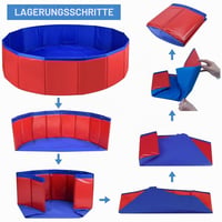 Auzlya sklopivi bazen za pse 60x20 cm, neklizajući debeli PVC bazen za kupanje pasa i mačaka, prijenosni mali bazen 4