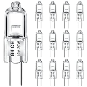 Bec Halogen AUZOSL G4, Set de 12 bucăți, 20W, Lumină Albă Caldă 2700K, Bec Halogen de Înaltă Calitate