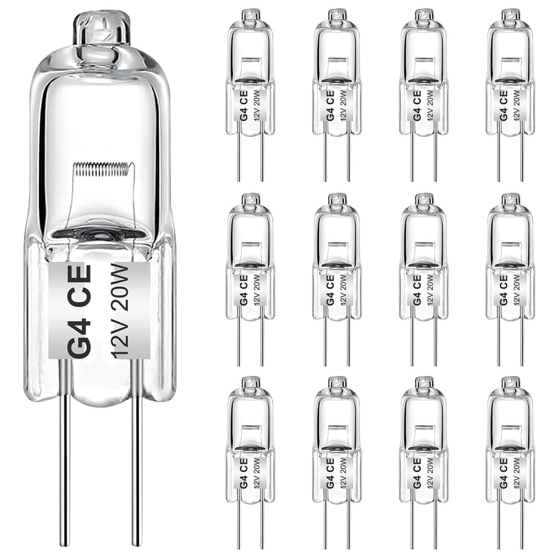 Bec Halogen AUZOSL G4, Set de 12 bucăți, 20W, Lumină Albă Caldă 2700K, Bec Halogen de Înaltă Calitate