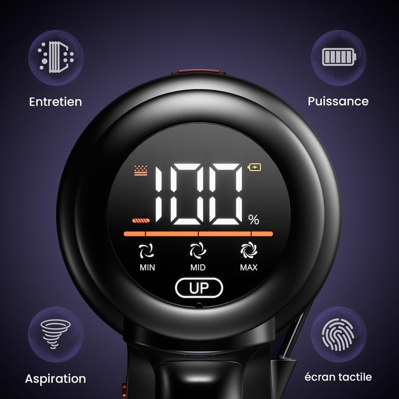 Avalsor 45000 Pa Vezeték Nélküli Porszívó 550W, 70 Perc Üzemidő, LED Kijelző