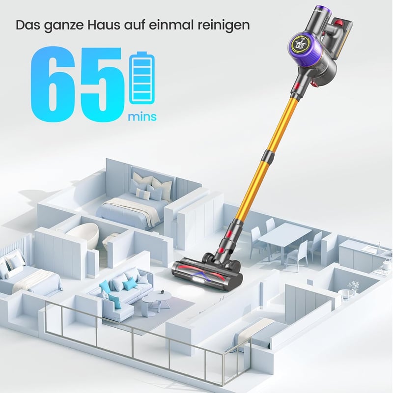 Avalsor F01 Vezeték Nélküli Porszívó 550W Motorral - 45kPa Szívóerő, 65 Perc Üzemidő, HEPA Szűrő, OLED Kijelző, Állatszőr Eltávolító