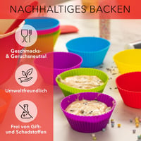 AVANA Nagy újrahasználható szilikon muffin forma 20 db, BPA mentes cupcake kapszula, 7 színben 7