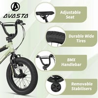 AVASTA 12-16 hüvelykes gyerekkerékpár BMX stabilizátorokkal és kitámasztóval 3