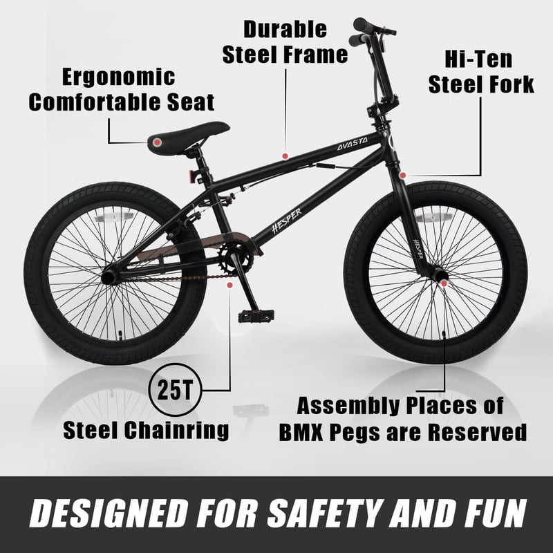 AVASTA Hesper 20 Colos Gyerek BMX Kerékpár 4 Peddel 6-14 Éves Fiúknak