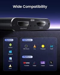 avedio links HDMI Capture Card 4K Loop-Out, USB-C/A, 1080P 60fps 6