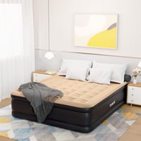 AVENLI High Raised nafukovacia posteľ pre hostí Queen Size 203x157x47 cm, so vstavanou elektrickou pumpou, čierno-béžová, s taškou 3