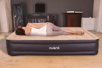 AVENLI High Raised nafukovacia posteľ pre hostí Queen Size 203x157x47 cm, so vstavanou elektrickou pumpou, čierno-béžová, s taškou 2