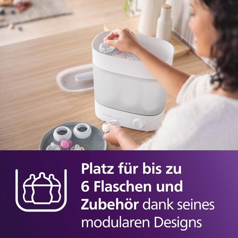 Avent SCF291/00 Elektromos Gőzsterilizáló 6 Cumisüveghez Fehér
