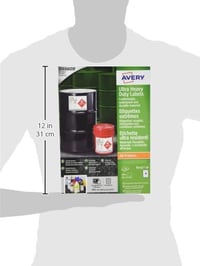 Samolepiace etikety Avery B7173-50 Ultra Resistant Waterproof GHS, 99x57 mm, biele, 500 ks, pre laserové a atramentové tlačiarne, certifikácia BS5609 8