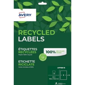 Etichete autoadezive albe reciclate Avery LR7168-15, 199,6 x 143,5 mm, pentru imprimante laser și inkjet — ambalaj de protecție rupt (stare: vezi imaginea 2)