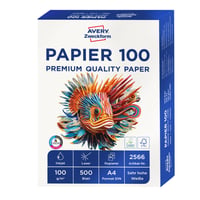 Hârtie pentru imprimante cu jet de cerneală și laser Avery Zweckform 2566, A4, 100 g/m², alb imaculat, 500 coli 1