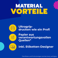 Etichete autoadezive albe Avery Zweckform 6122, Ultragrip, 70x36 mm, A4, 240 bucăți, 10 coli, imprimabile, etichete pentru expediere 2
