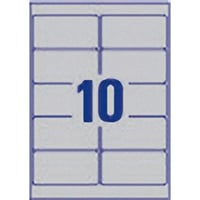 Etichete autoadezive din folie argintie Avery Zweckform L6012-20, 96x50,8 mm, rezistente la intemperii, adeziv puternic, 20 coli, 200 bucăți, etichete pentru nume 3