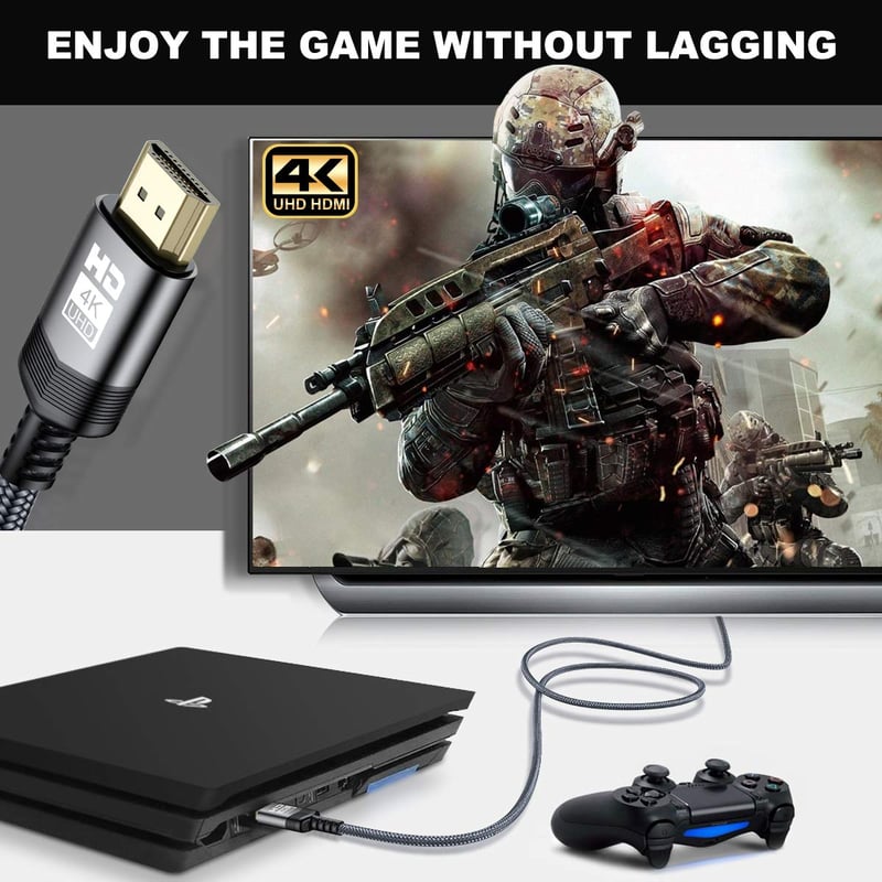 AviBrex 4K HDMI 2.0 Kábel 0.8m - 18Gbps Fonatolt, 4K@60Hz, PS4/PS5/Xbox