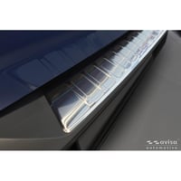 Nerezový ochranný kryt zadného nárazníka Avisa pre Peugeot 3008 III 2024-, vzor Ribs, strieborná nehrdzavejúca oceľ 3